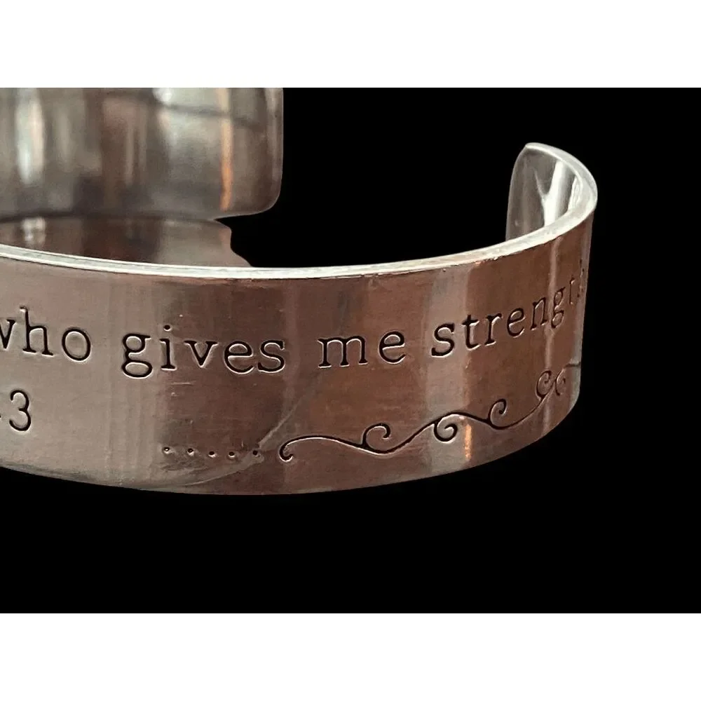 Scripture Bracelet Cuff Silver‎ Plated